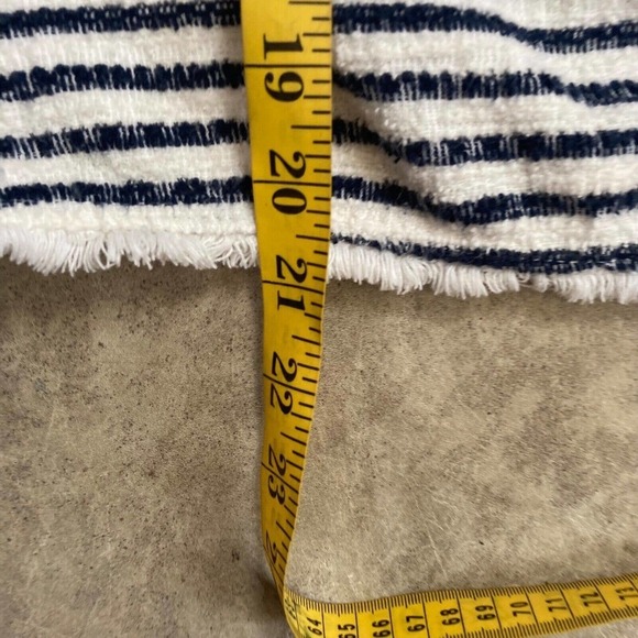 Green Envelope Los Angeles Shirt Womens Medium Blue‎ White Striped Fringe Trim - Picture 5 of 9